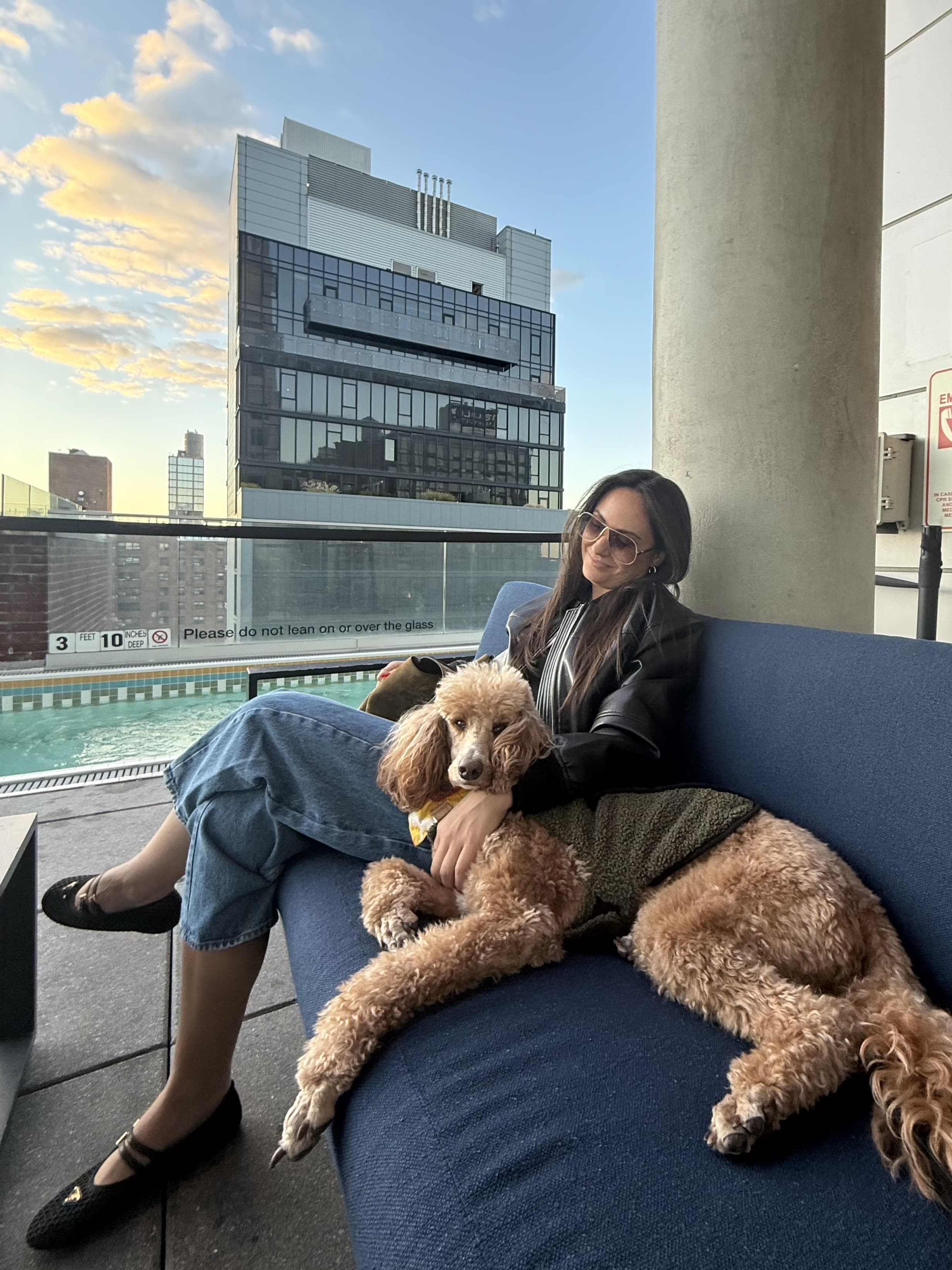 Liz Viruete with her poodle, Gigi