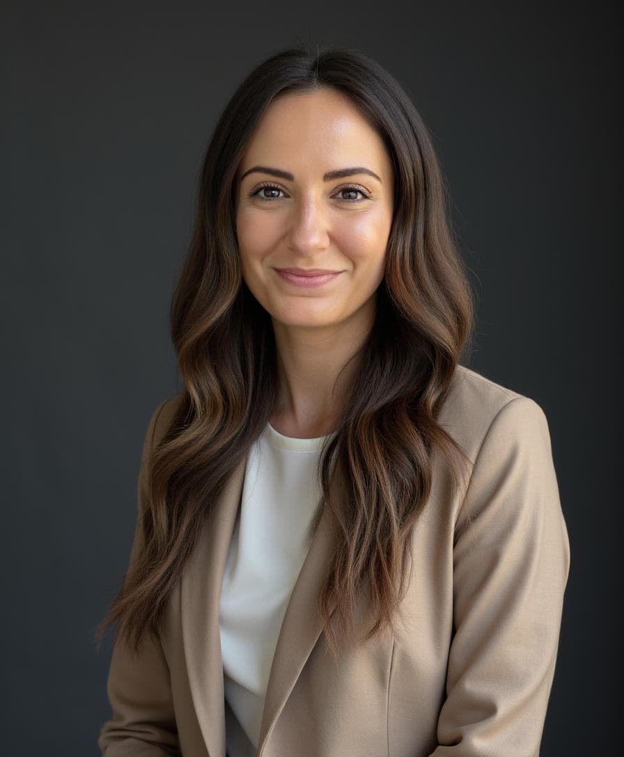 Liz Viruete, Principal Product Manager, in a camel blazer